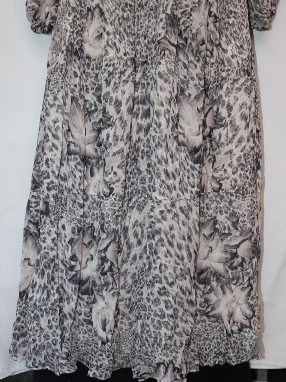 ALLSAINTS Grey & Black Animal Print Dress – Size UK 4 / US 0 / EU 32 - Picture 13 of 14
